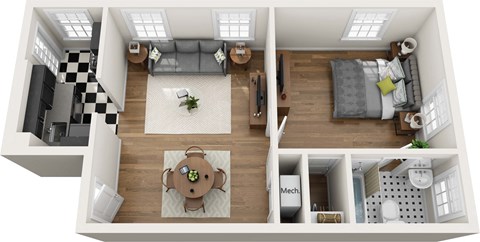 A10 - 1x1 610 sq. ft. at The Collection, Virginia, 23220